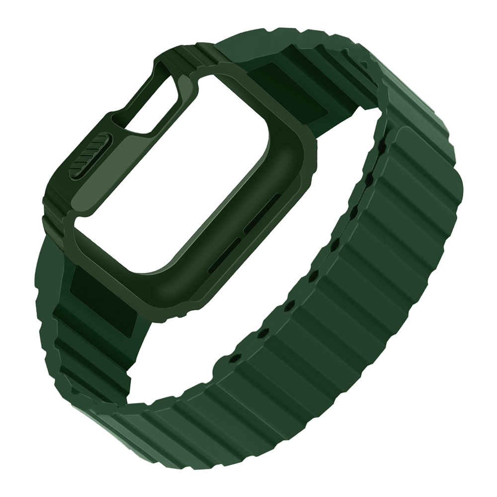 Apple Watch 7 45mm Uyumlu KRD-142 Airbag Tasarımlı Kasa Koruyuculu Silikon Kordon - 6