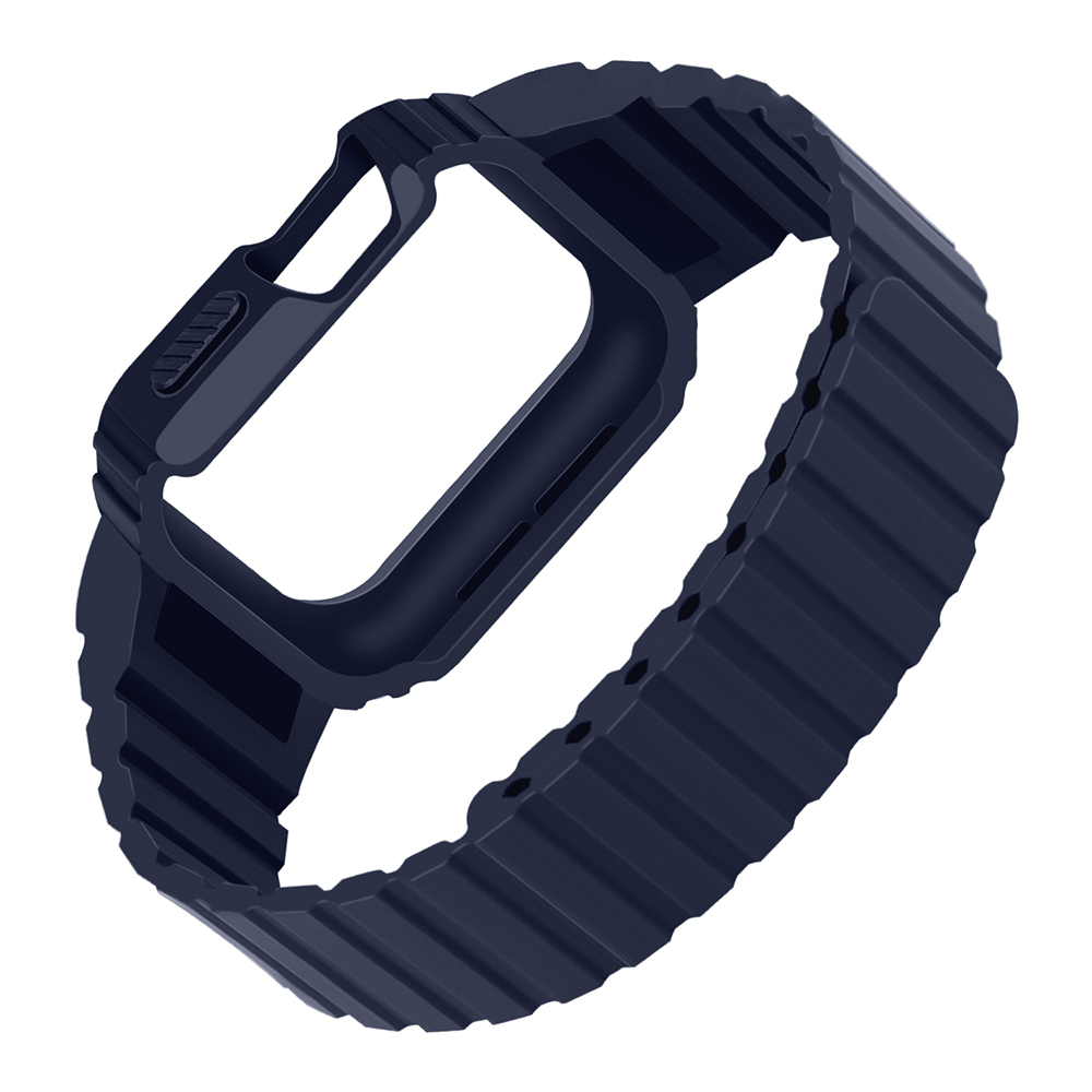 Apple Watch 10 46mm Uyumlu KRD-142 Airbag Tasarımlı Kasa Koruyuculu Silikon Kordon - 3