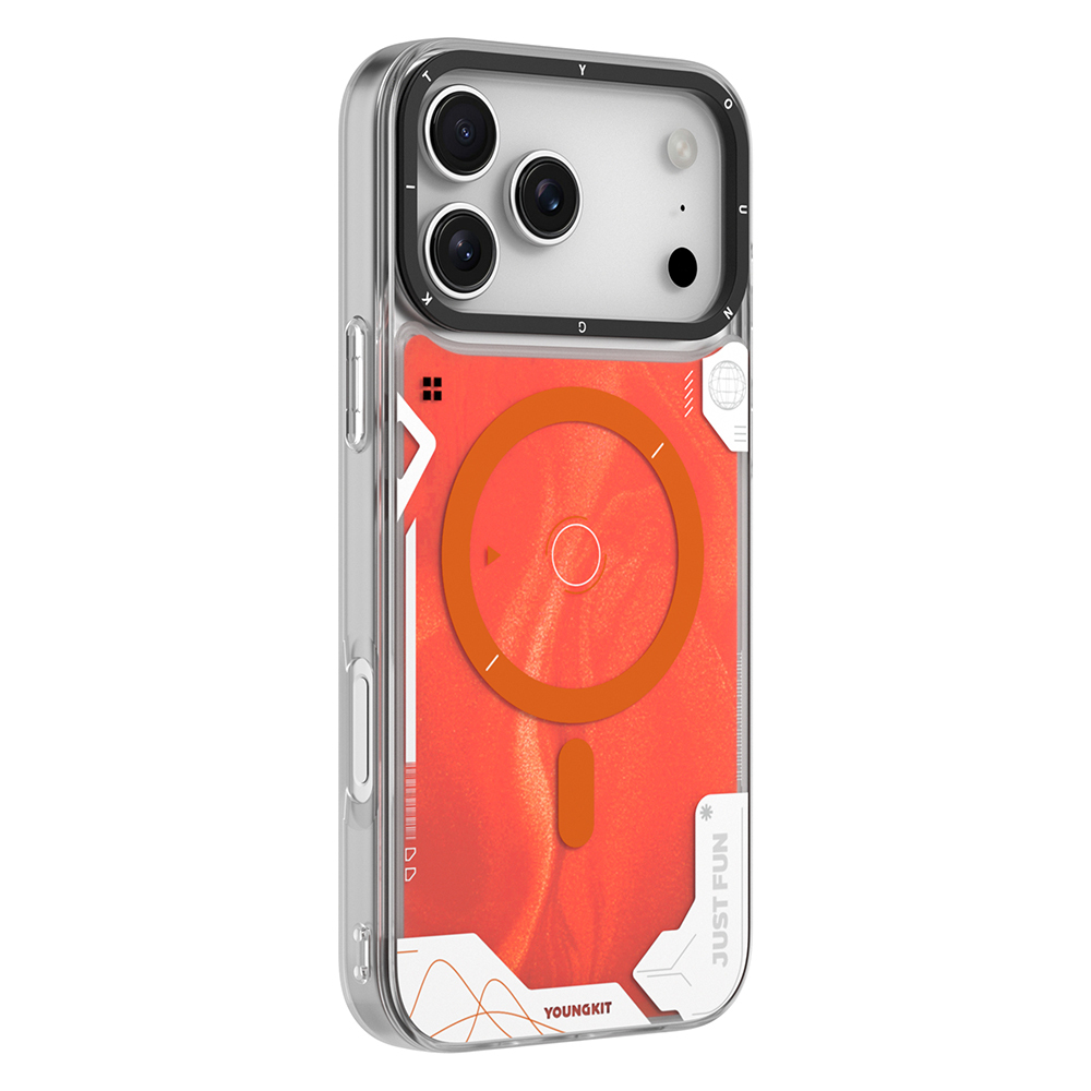 Apple iPhone 17 Pro Uyumlu Kılıf M-safe Şarj Özellikli Parlak Kumlu Sıvılı Tasarımlı Galaxy Fantasy Serisi Kapak - 2