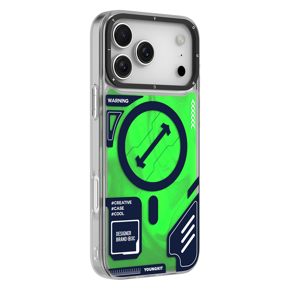 Apple iPhone 17 Pro Uyumlu Kılıf M-safe Şarj Özellikli Parlak Kumlu Sıvılı Tasarımlı Galaxy Fantasy Serisi Kapak - 3