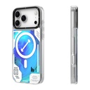 Apple iPhone 17 Pro Uyumlu Kılıf M-safe Şarj Özellikli Parlak Kumlu Sıvılı Tasarımlı Galaxy Fantasy Serisi Kapak - 6