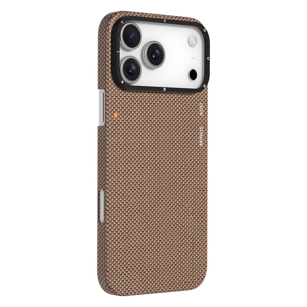 Apple iPhone 17 Pro Uyumlu Kılıf M-safe Şarj Özellikli Aramid Fiber Youngkit 1500D Kevlar Extreme Wing Titanyum-Gold Serisi Kapak - 1