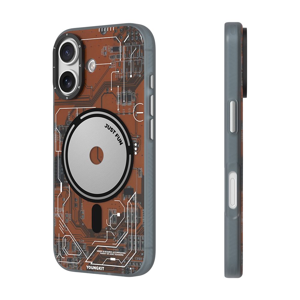 Apple iPhone 17 Uyumlu Kılıf M-safe Şarj Özellikli Kamera Denetim Butonlu Youngkit Technology Serisi Kapak - 1