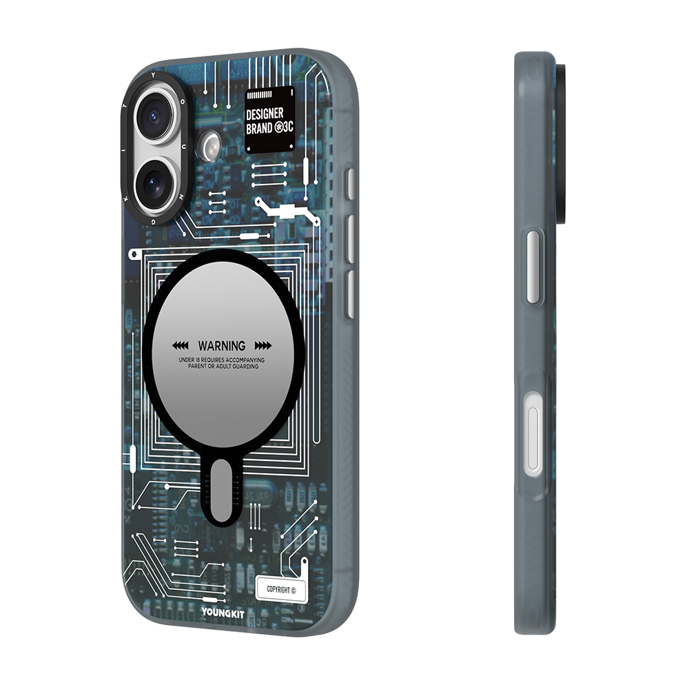 Apple iPhone 17 Uyumlu Kılıf M-safe Şarj Özellikli Kamera Denetim Butonlu Youngkit Technology Serisi Kapak - 2