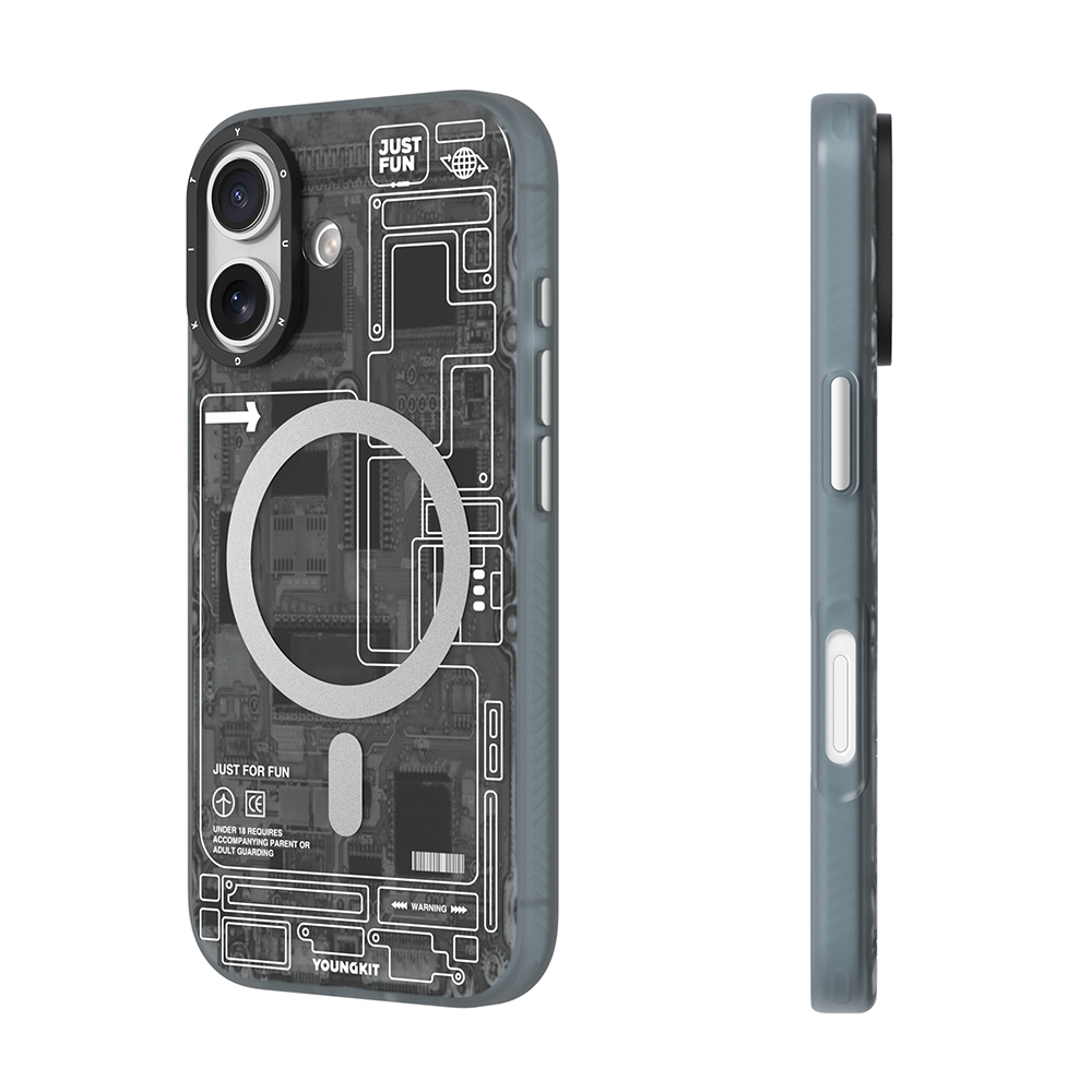 Apple iPhone 17 Uyumlu Kılıf M-safe Şarj Özellikli Kamera Denetim Butonlu Youngkit Technology Serisi Kapak - 3