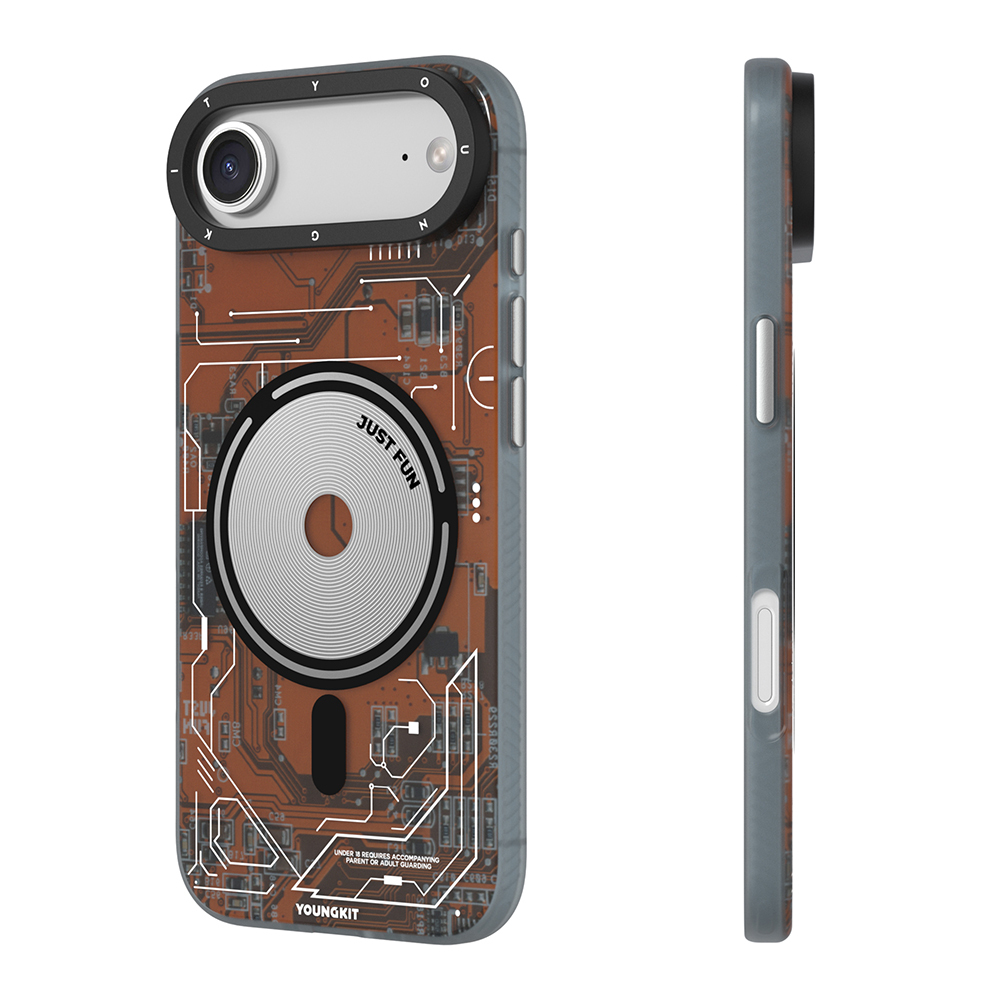 Apple iPhone 17 Air Uyumlu Kılıf M-safe Şarj Özellikli Kamera Denetim Butonlu Youngkit Technology Serisi Kapak - 1