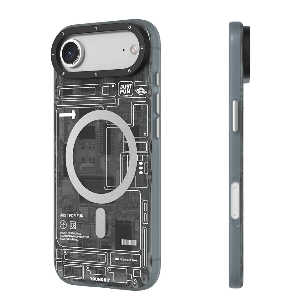 Apple iPhone 17 Air Uyumlu Kılıf M-safe Şarj Özellikli Kamera Denetim Butonlu Youngkit Technology Serisi Kapak - 2