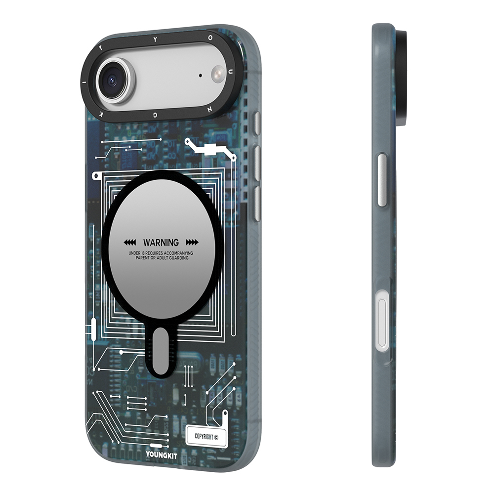 Apple iPhone 17 Air Uyumlu Kılıf M-safe Şarj Özellikli Kamera Denetim Butonlu Youngkit Technology Serisi Kapak - 3