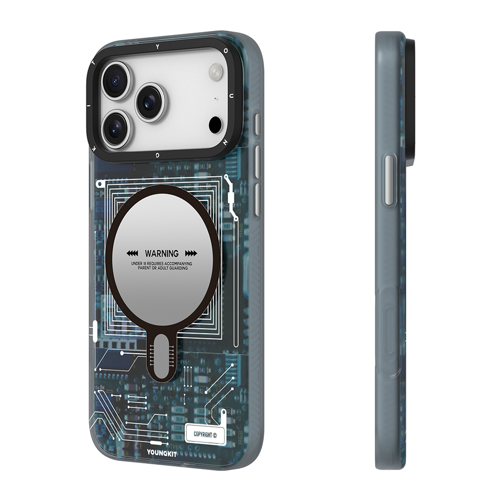 Apple iPhone 17 Pro Uyumlu Kılıf M-safe Şarj Özellikli Kamera Denetim Butonlu Youngkit Technology Serisi Kapak - 1