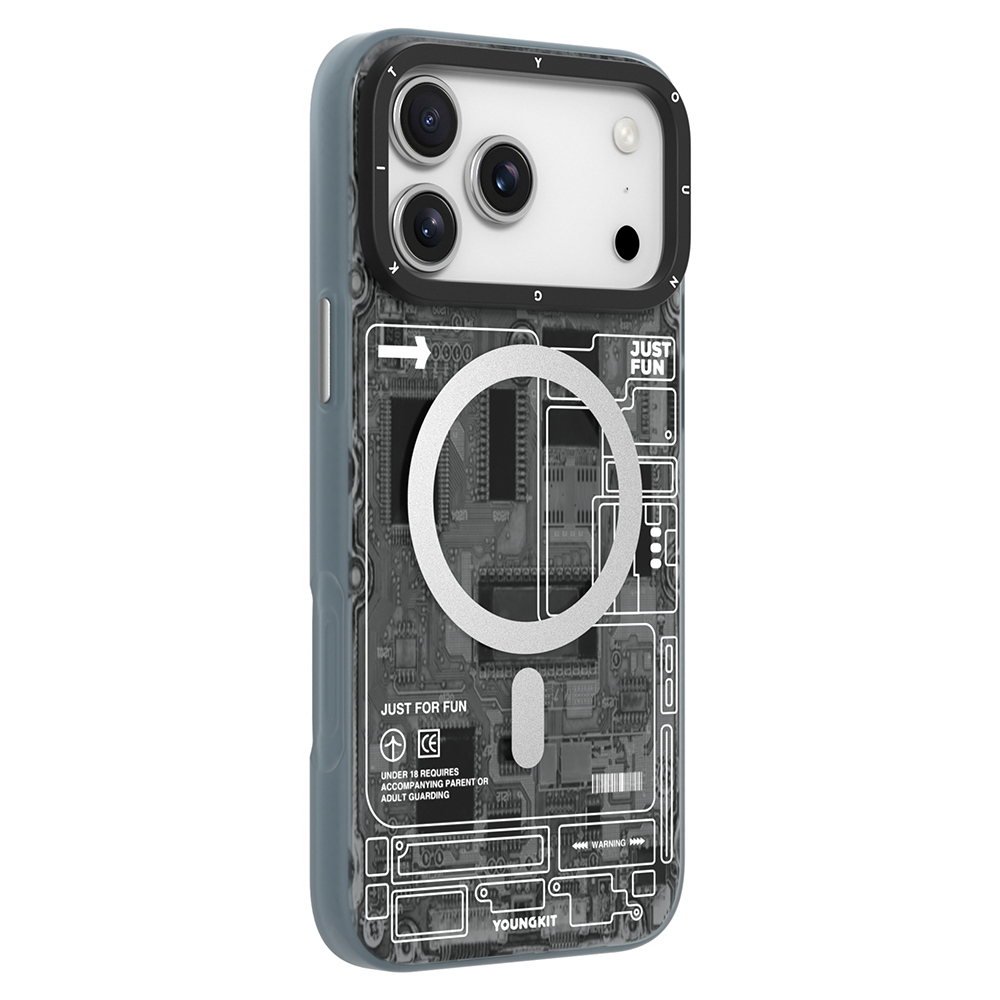 Apple iPhone 17 Pro Uyumlu Kılıf M-safe Şarj Özellikli Kamera Denetim Butonlu Youngkit Technology Serisi Kapak - 6
