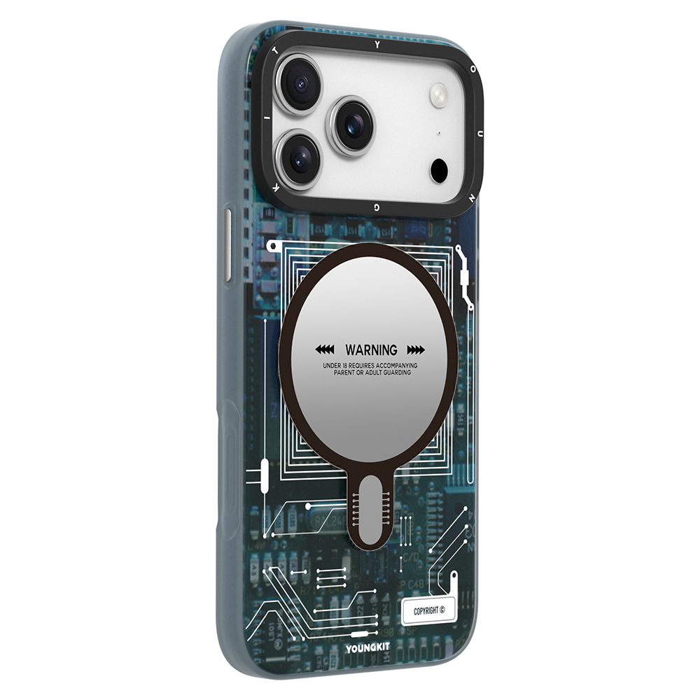 Apple iPhone 17 Pro Uyumlu Kılıf M-safe Şarj Özellikli Kamera Denetim Butonlu Youngkit Technology Serisi Kapak - 7