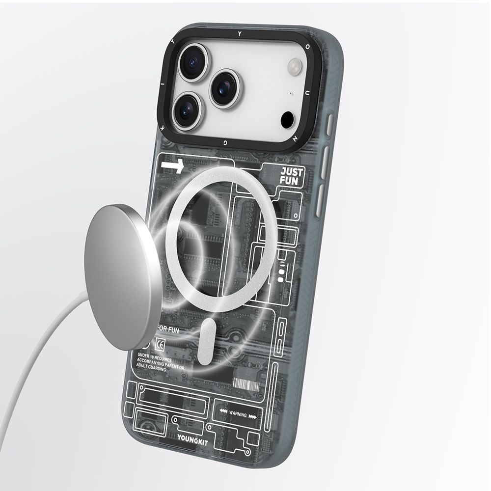 Apple iPhone 17 Pro Uyumlu Kılıf M-safe Şarj Özellikli Kamera Denetim Butonlu Youngkit Technology Serisi Kapak - 11