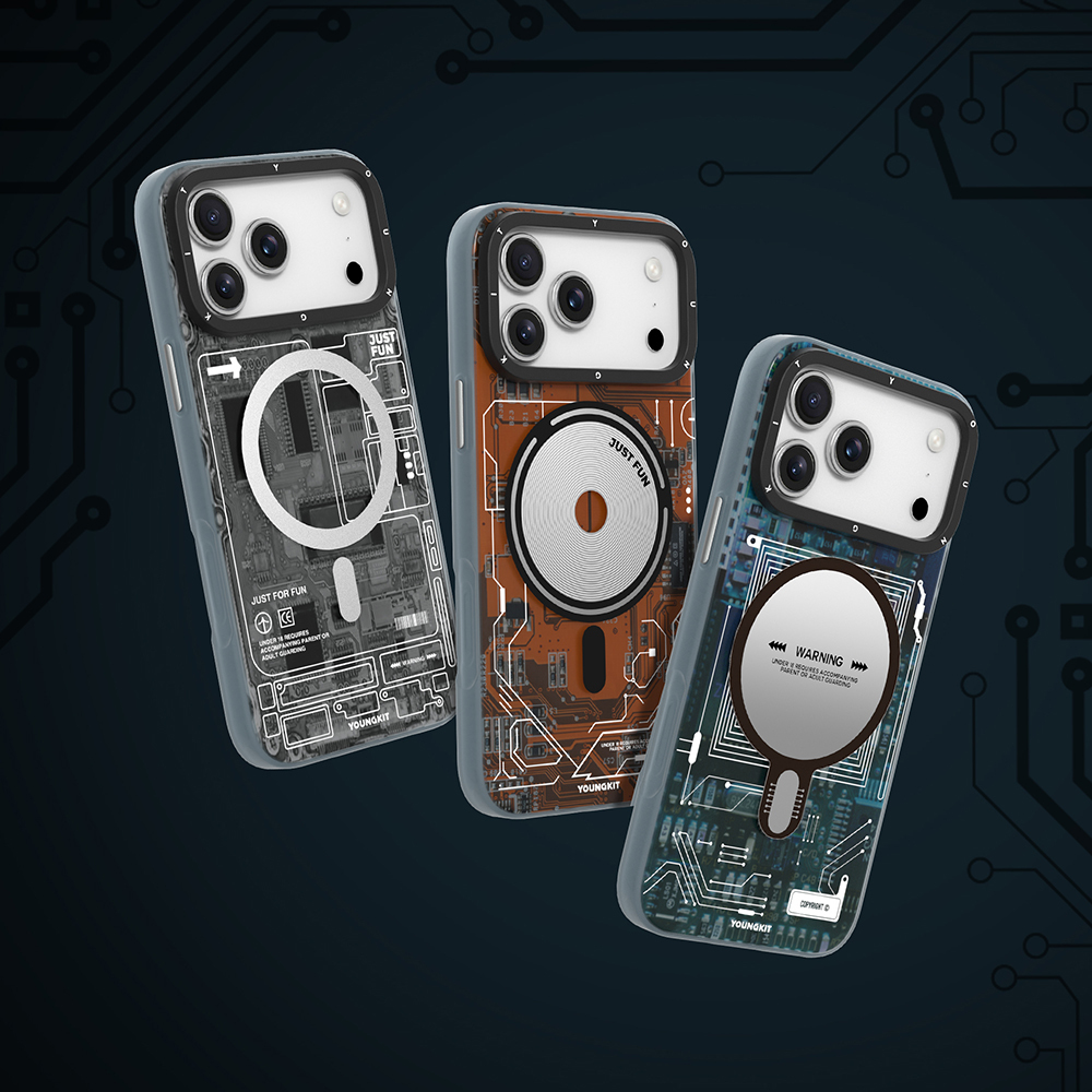 Apple iPhone 17 Pro Uyumlu Kılıf M-safe Şarj Özellikli Kamera Denetim Butonlu Youngkit Technology Serisi Kapak - 12