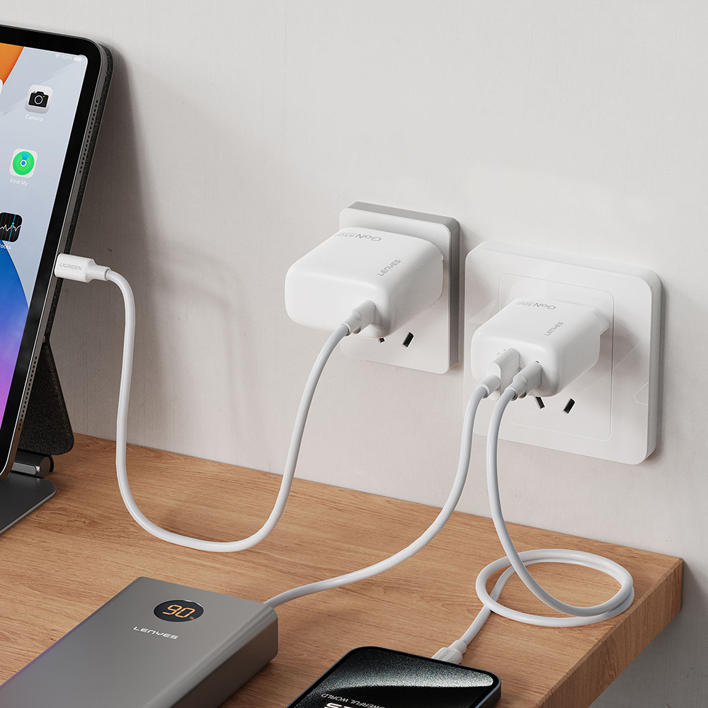 Lenyes LCH91 Type-C ve USB GaN Teknolojili PD Hızlı Şarj Özellikli Şarj Başlığı 20W - 5