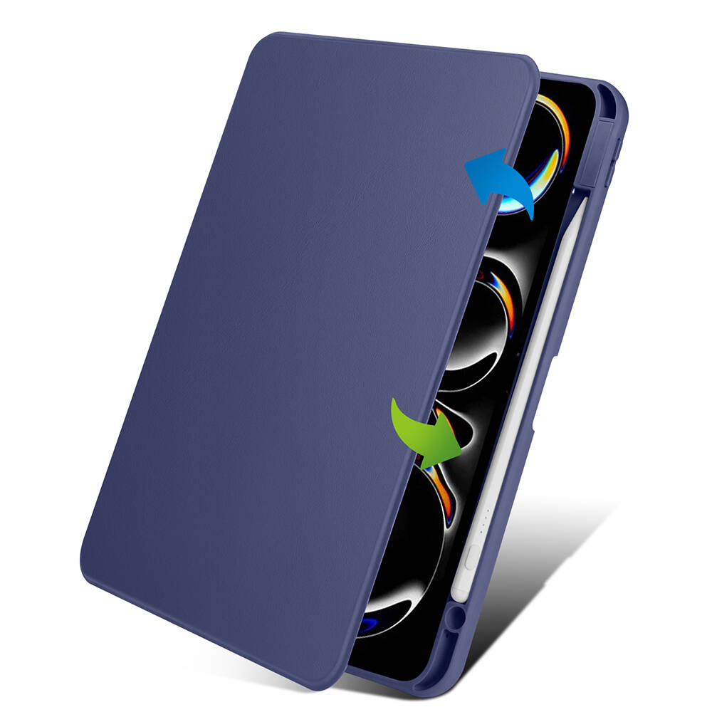 Apple iPad Pro 11 Uyumlu 2025 M5 Kılıf Zore Termik Kalem Bölmeli Dönebilen Standlı Kılıf - 3