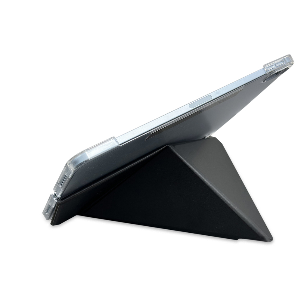Apple iPad Pro 11 Uyumlu 2025 M5 Raptic Clear Folio Airbagli Şeffaf Kapaklı Katlanabilir Standlı Kılıf - 2
