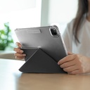 Apple iPad Pro 11 Uyumlu 2025 M5 Raptic Clear Folio Airbagli Şeffaf Kapaklı Katlanabilir Standlı Kılıf - 9