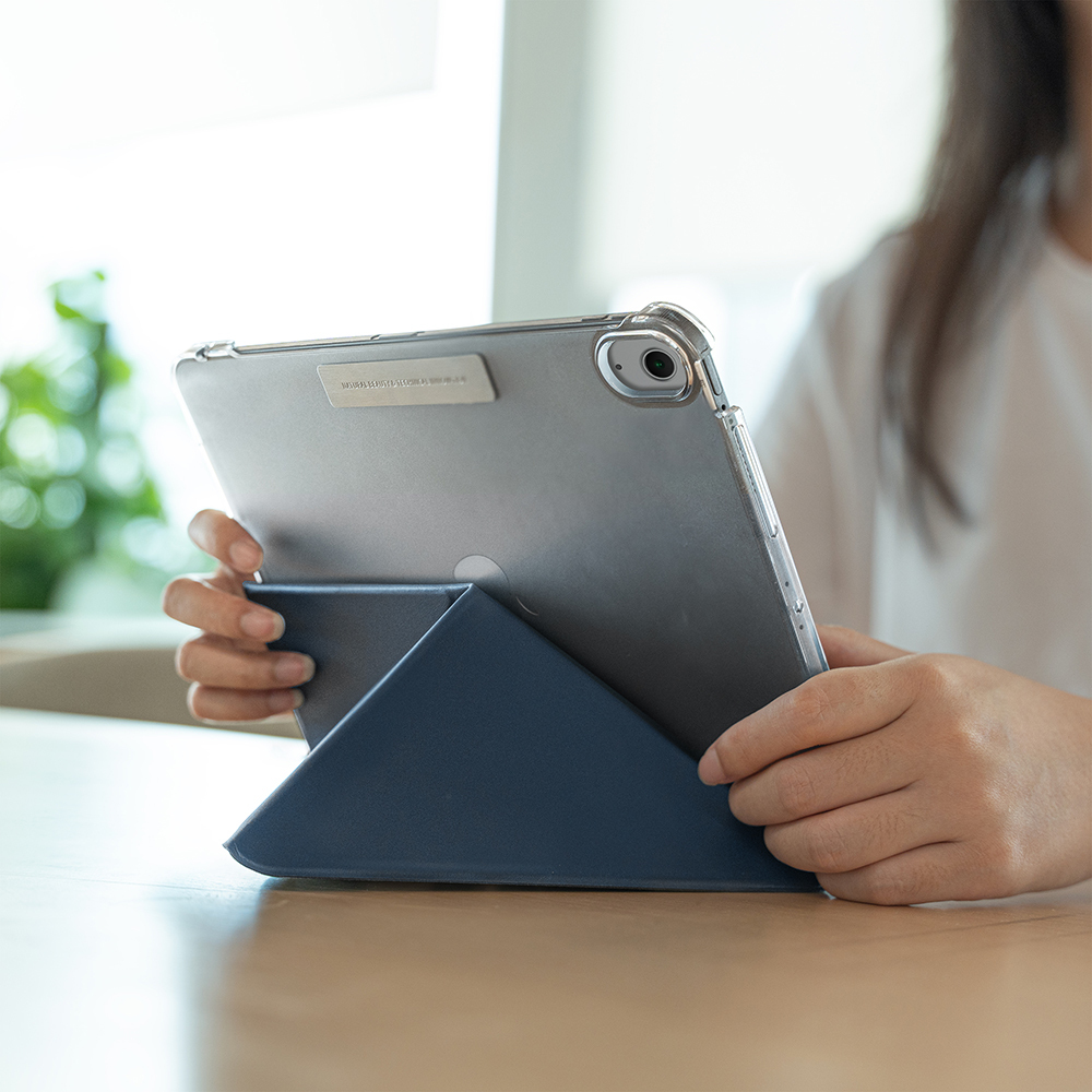 Apple iPad Pro 11 Uyumlu 2025 M5 Raptic Clear Folio Airbagli Şeffaf Kapaklı Katlanabilir Standlı Kılıf - 13