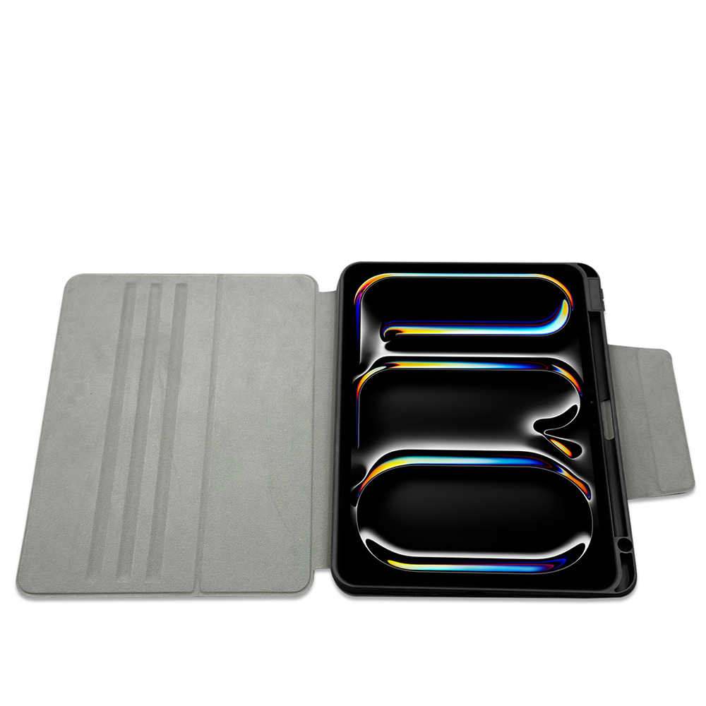 Apple iPad Pro 11 Uyumlu 2025 M5 Raptic Spin Detachable Folio PU Ayrılabilir Kalem Bölmeli Standlı Kılıf - 4