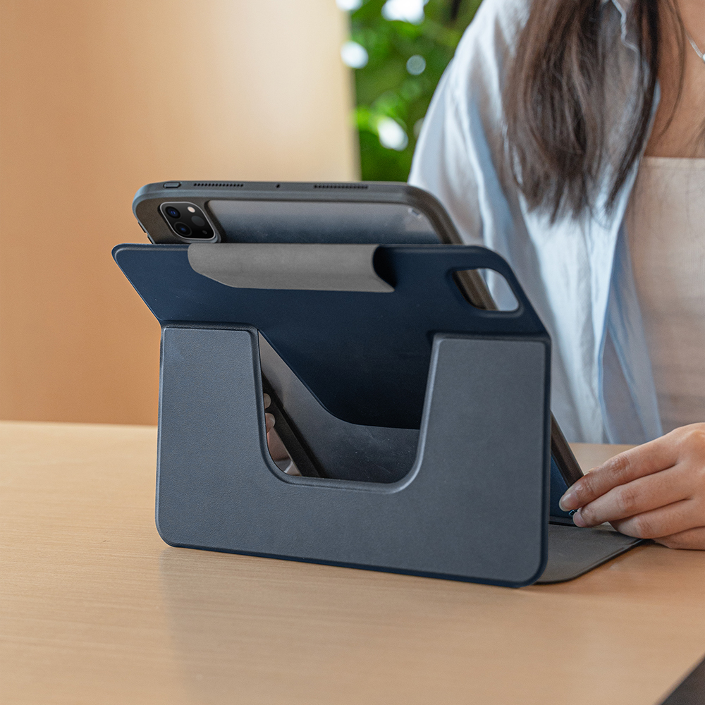 Apple iPad Pro 11 Uyumlu 2025 M5 Raptic Spin Detachable Folio PU Ayrılabilir Kalem Bölmeli Standlı Kılıf - 22