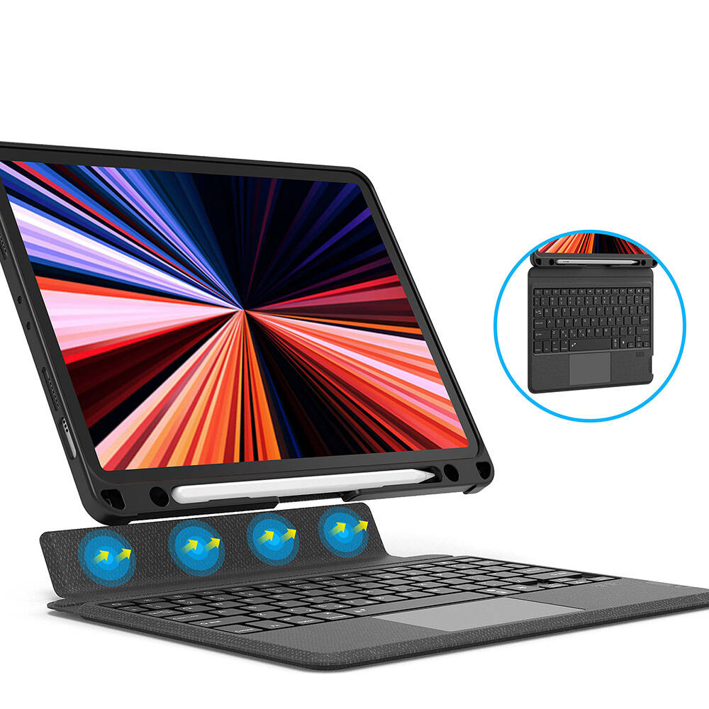 Apple iPad Pro 11 Uyumlu 2025 M5 Wiwu Mag Touch Klavyeli Standlı Kılıf - 7