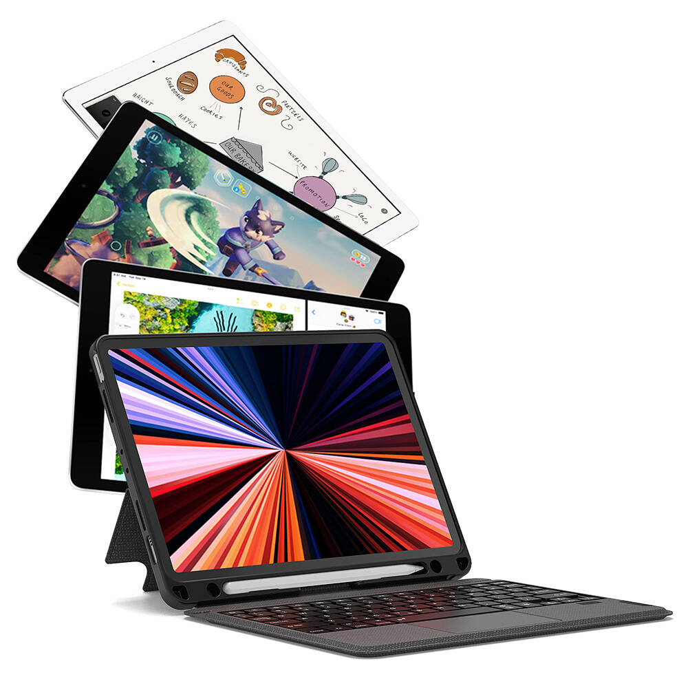 Apple iPad Pro 11 Uyumlu 2025 M5 Wiwu Mag Touch Klavyeli Standlı Kılıf - 11