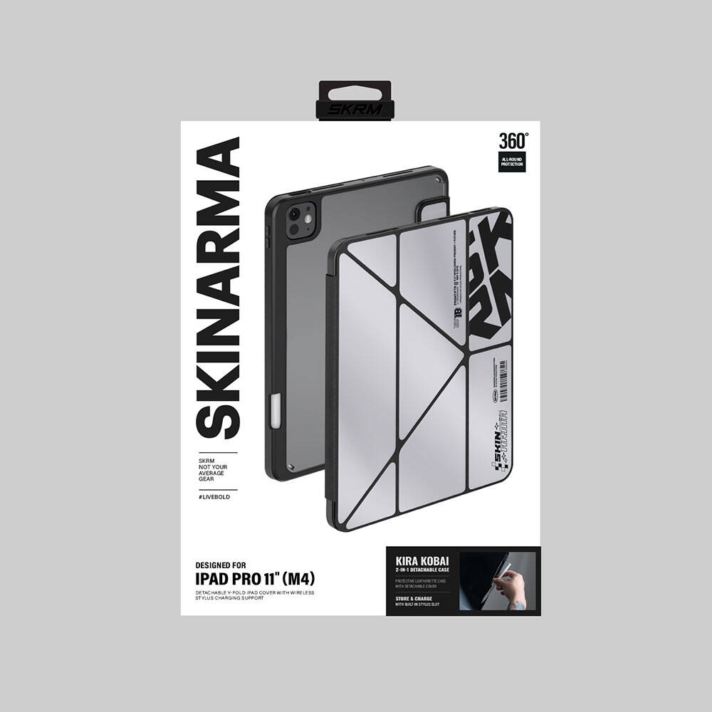 Apple iPad Pro 11 Uyumlu 2025 M5 Kılıf SkinArma Holografik Tasarımlı Arkası Şeffaf Çıkarılabilir Magnetik Kira Kobai Kılıf - 10