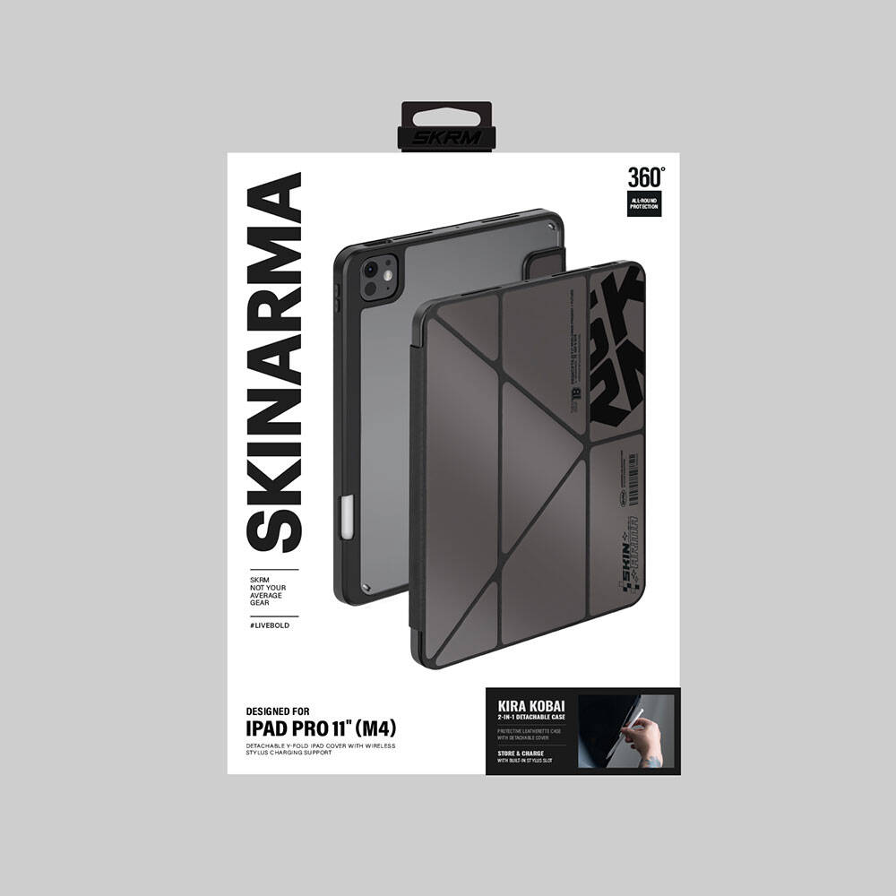 Apple iPad Pro 11 Uyumlu 2025 M5 Kılıf SkinArma Holografik Tasarımlı Arkası Şeffaf Çıkarılabilir Magnetik Kira Kobai Kılıf - 12