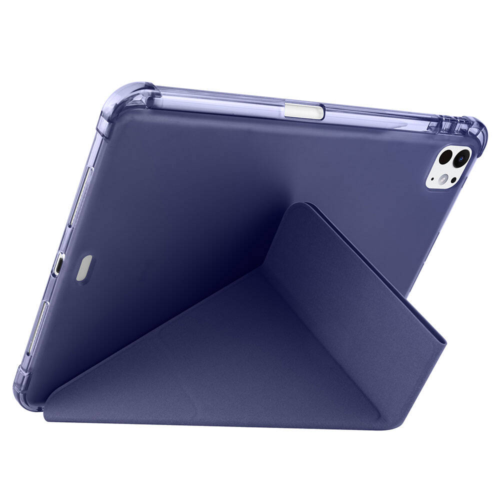 Apple iPad Pro 11 Uyumlu 2025 M5 Kılıf Zore Tri Folding Kalem Bölmeli Standlı Kılıf - 4