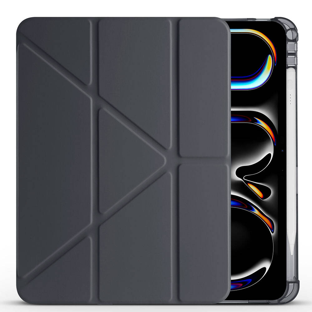 Apple iPad Pro 11 Uyumlu 2025 M5 Kılıf Zore Tri Folding Kalem Bölmeli Standlı Kılıf - 6