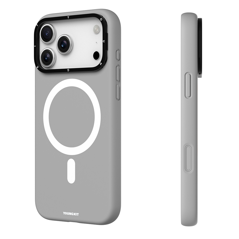 Apple iPhone 17 Pro Uyumlu Kılıf M-Safe Şarj Özellikli Kamera Standlı Youngkit Gel Cream Serisi Kapak - 6