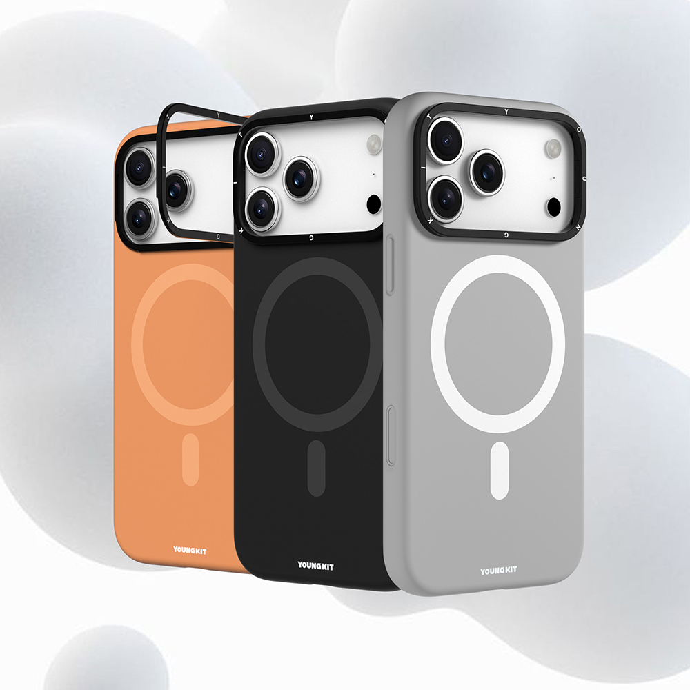 Apple iPhone 17 Pro Uyumlu Kılıf M-Safe Şarj Özellikli Kamera Standlı Youngkit Gel Cream Serisi Kapak - 11