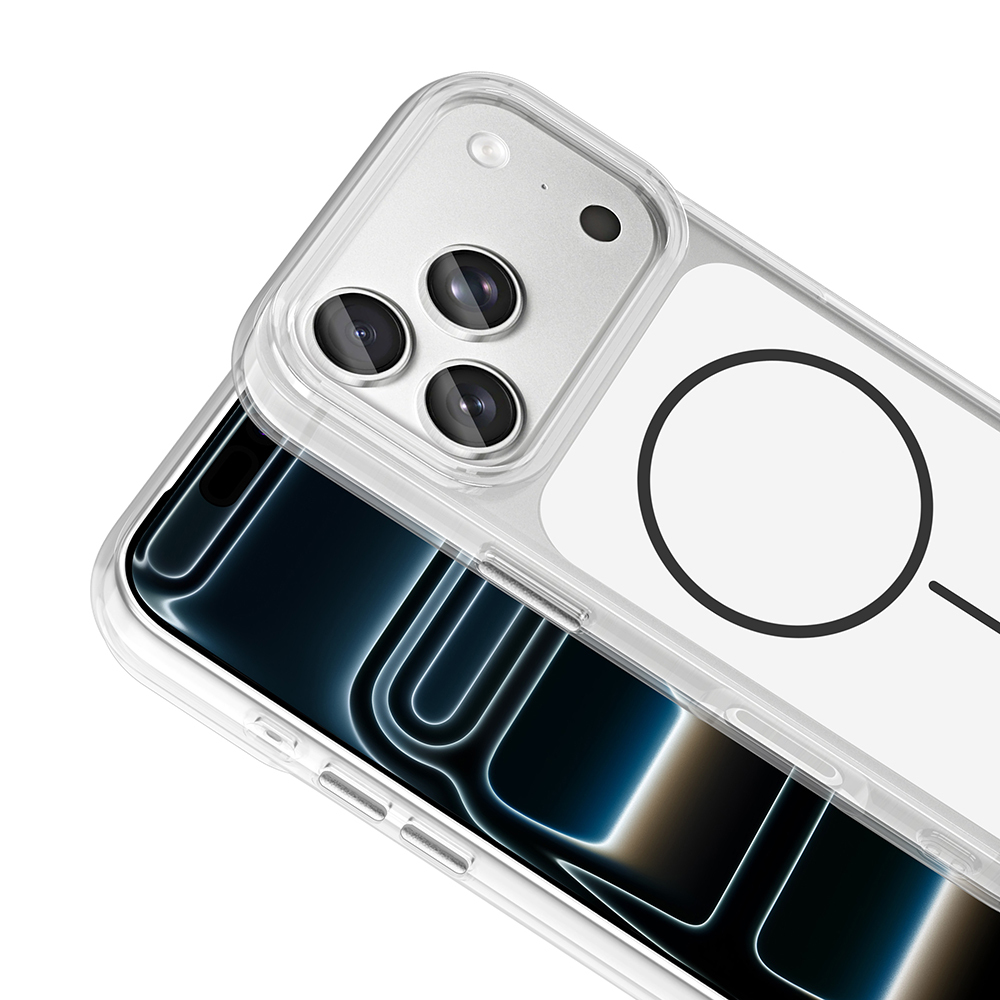 Apple iPhone 17 Pro Uyumlu Kılıf M-Safe Şarj Özellikli Metal Buton Tasarımlı Zore İkonik Sert Silikon Kapak - 8
