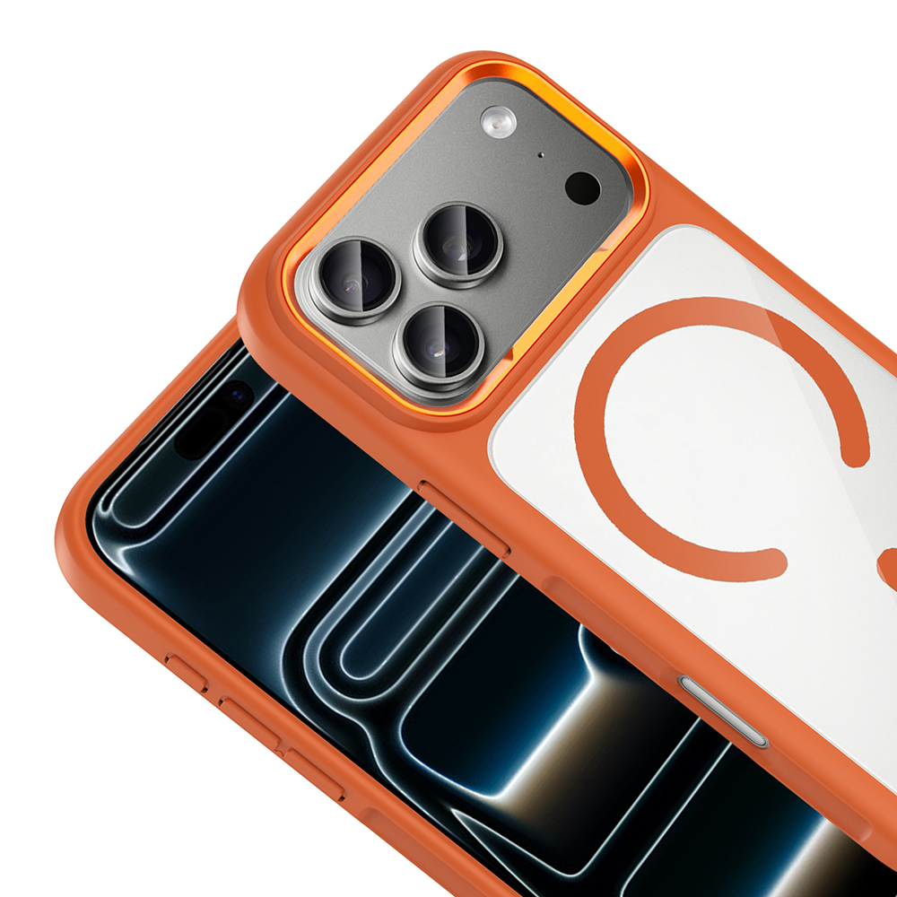 Apple iPhone 17 Pro Max Uyumlu Kılıf M-Safe Şarj Özellikli Metal Kamera Çerçeveli Zore Tiko Kapak - 7