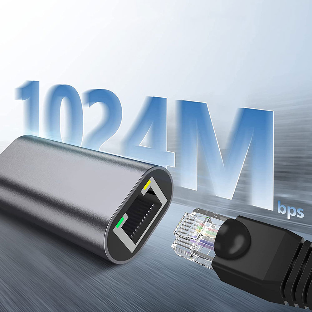 Qgeem QG04 Type-C to RJ45 Ethernet Dönüştürücü Kablo 1024Mbps 22cm - 2