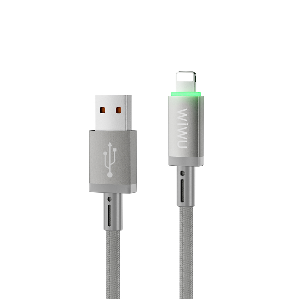 Wiwu Wi-C081 Maglink Serisi Işıklı Magnetik USB-A to Lightning Işıklı Hızlı Şarj Özellikli Data ve Şarj Kablosu 1M - 3