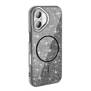 Apple iPhone 17 Uyumlu Kılıf M-safe Şarj Özellikli Parlayan Simli Zore Okso Kapak - 1