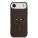 Apple iPhone 17 Air Uyumlu Kılıf Guess Orjinal Lisanslı M-safe Şarj Özellikli Klasik Yazı Logolu PU Deri Kapak - 2