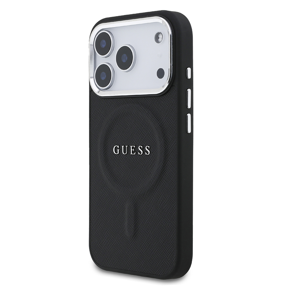 Apple iPhone 17 Pro Uyumlu Kılıf Guess Orjinal Lisanslı M-safe Şarj Özellikli Klasik Yazı Logolu PU Deri Kapak - 1