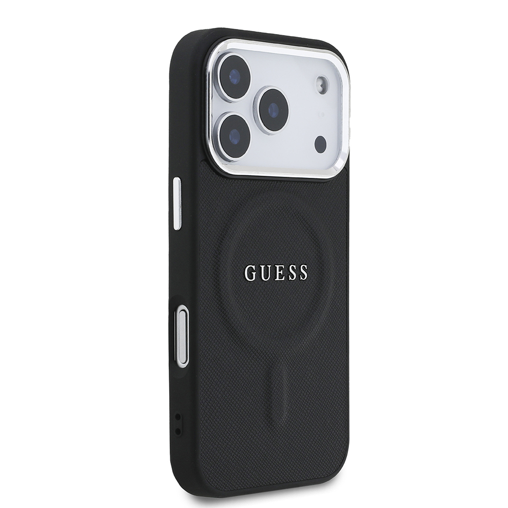Apple iPhone 17 Pro Uyumlu Kılıf Guess Orjinal Lisanslı M-safe Şarj Özellikli Klasik Yazı Logolu PU Deri Kapak - 3