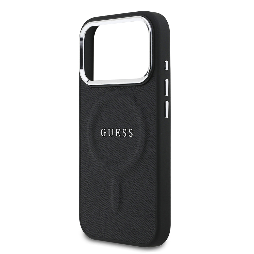 Apple iPhone 17 Pro Uyumlu Kılıf Guess Orjinal Lisanslı M-safe Şarj Özellikli Klasik Yazı Logolu PU Deri Kapak - 5