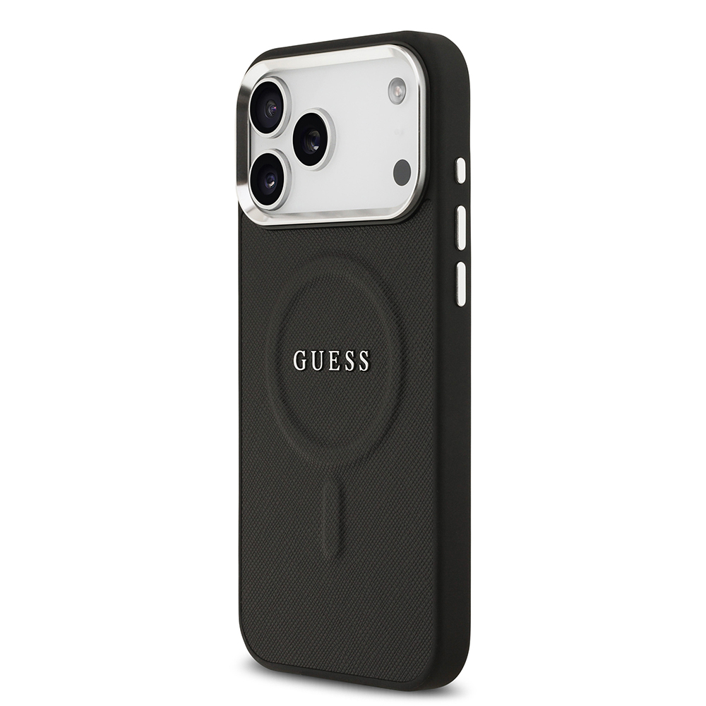 Apple iPhone 17 Pro Max Uyumlu Kılıf Guess Orjinal Lisanslı M-safe Şarj Özellikli Klasik Yazı Logolu PU Deri Kapak - 7