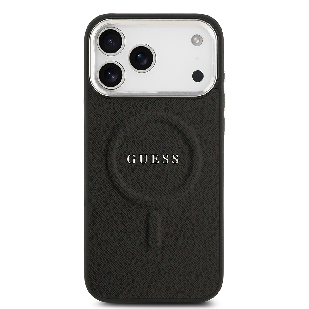 Apple iPhone 17 Pro Max Uyumlu Kılıf Guess Orjinal Lisanslı M-safe Şarj Özellikli Klasik Yazı Logolu PU Deri Kapak - 8