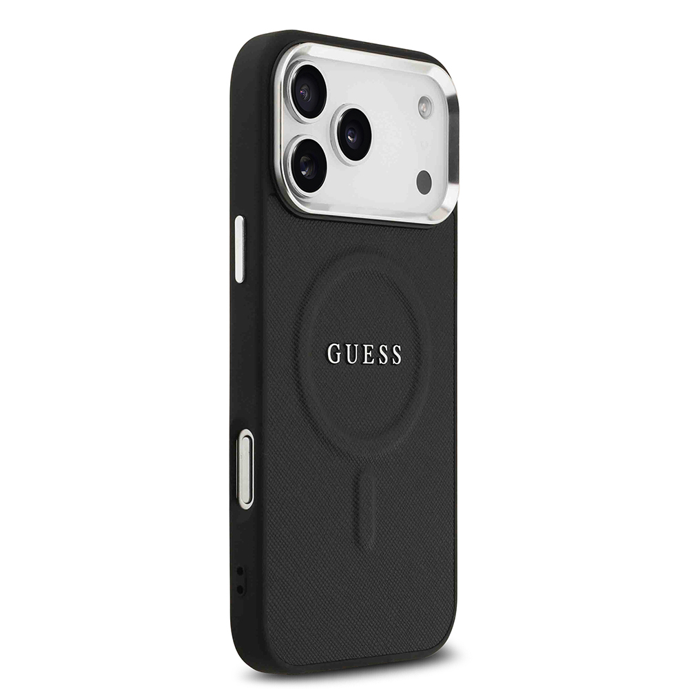 Apple iPhone 17 Pro Max Uyumlu Kılıf Guess Orjinal Lisanslı M-safe Şarj Özellikli Klasik Yazı Logolu PU Deri Kapak - 9