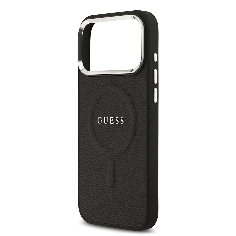 Apple iPhone 17 Pro Max Uyumlu Kılıf Guess Orjinal Lisanslı M-safe Şarj Özellikli Klasik Yazı Logolu PU Deri Kapak - 11