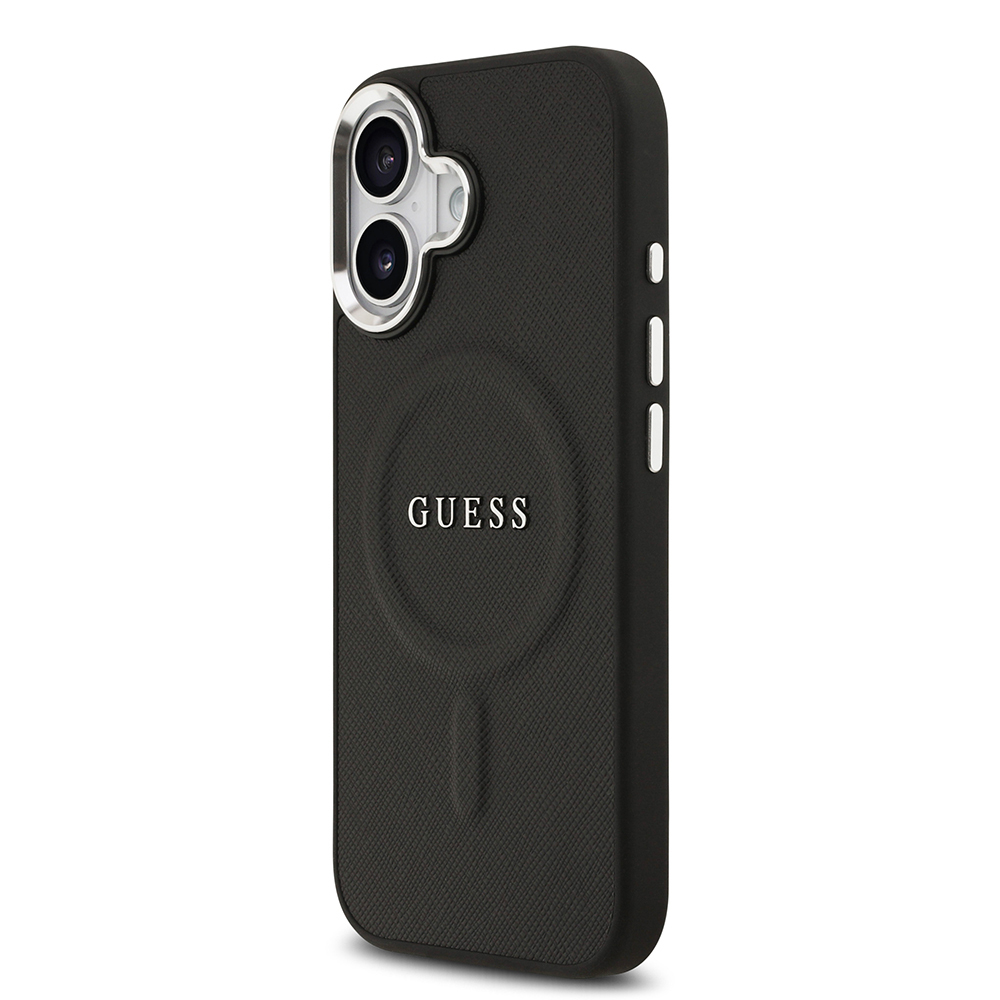 Apple iPhone 17 Uyumlu Kılıf Guess Orjinal Lisanslı M-safe Şarj Özellikli Klasik Yazı Logolu PU Deri Kapak - 1