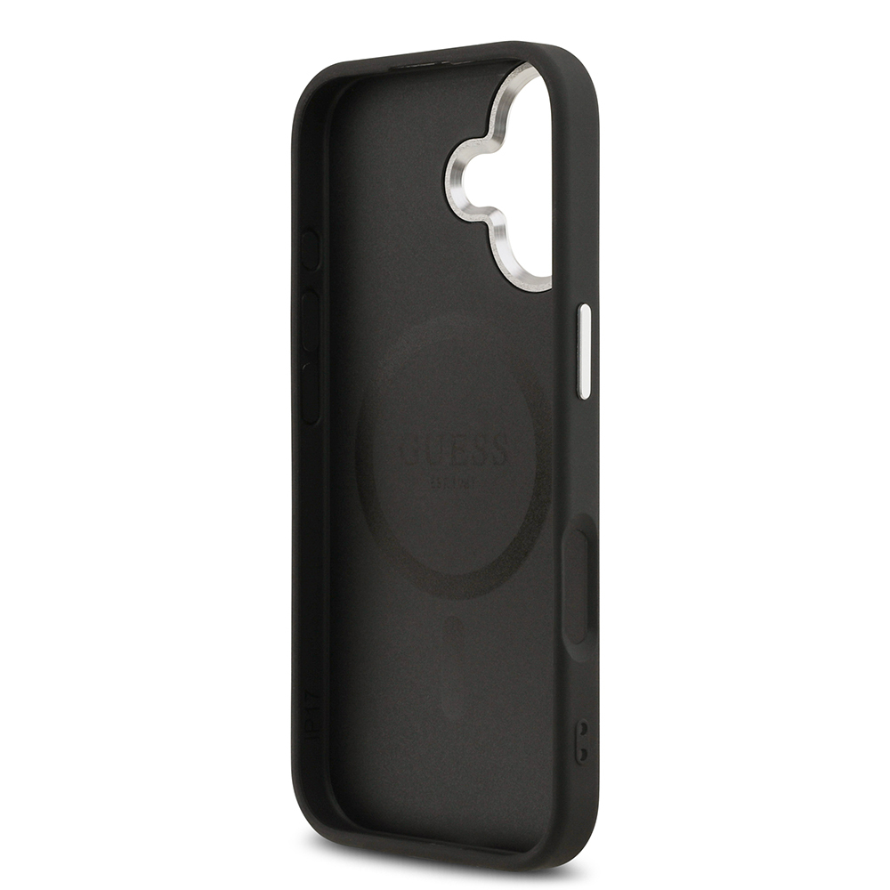 Apple iPhone 17 Uyumlu Kılıf Guess Orjinal Lisanslı M-safe Şarj Özellikli Klasik Yazı Logolu PU Deri Kapak - 6