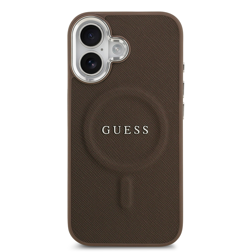 Apple iPhone 17 Uyumlu Kılıf Guess Orjinal Lisanslı M-safe Şarj Özellikli Klasik Yazı Logolu PU Deri Kapak - 8