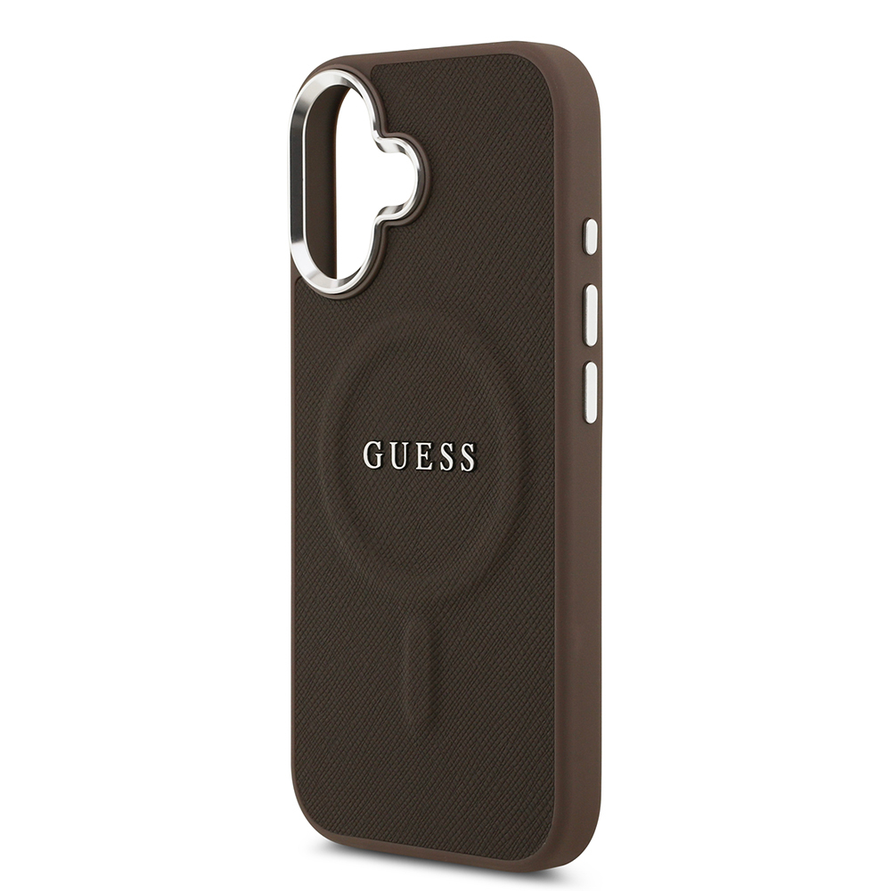 Apple iPhone 17 Uyumlu Kılıf Guess Orjinal Lisanslı M-safe Şarj Özellikli Klasik Yazı Logolu PU Deri Kapak - 11