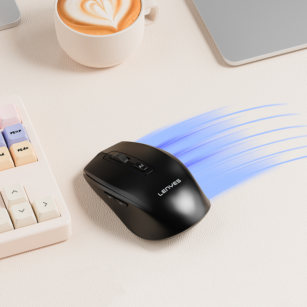Lenyes WS106 Yapay Zeka Destekli Ergonomik Çift Bluetooth Bağlantılı 2.4G Kablosuz Mouse 1200 DPI - 5